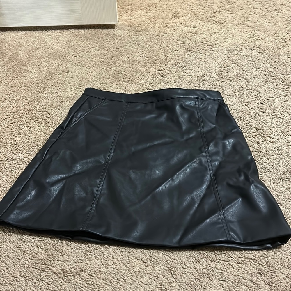 H&M Black Leather skirt
